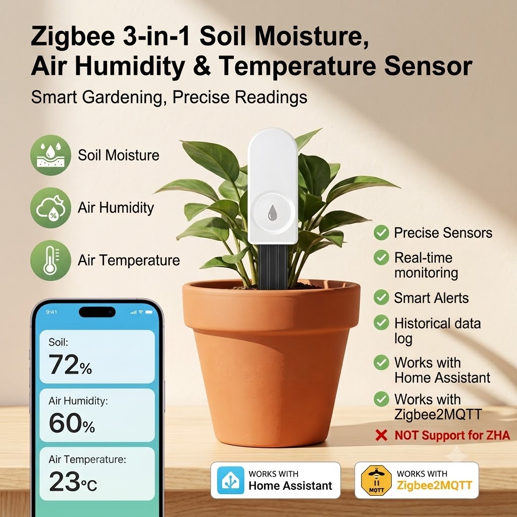 Plant Parent App - ZigBee Smart Soil Moisture Sensor Temperature