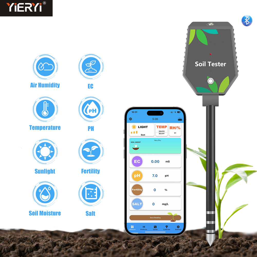 Yieryi 8-in-1 Smart Soil Teste - Plant Parent App ulasan dan harga